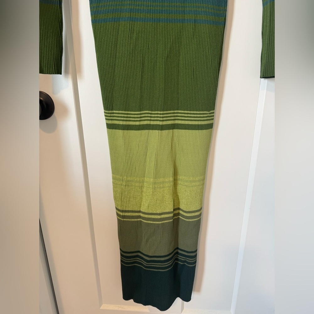 Staud pine forest shoko Striped multi Green Knit Dress - Picture 12 of 14
